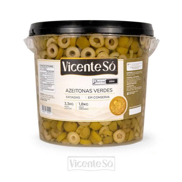 Azeitona verde fatiada Vicente Só - 1,8kg